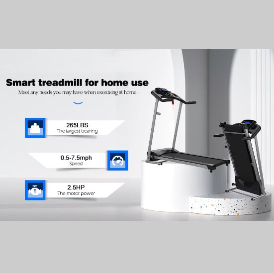 Motorized Folding Treadmill, 2.5HP