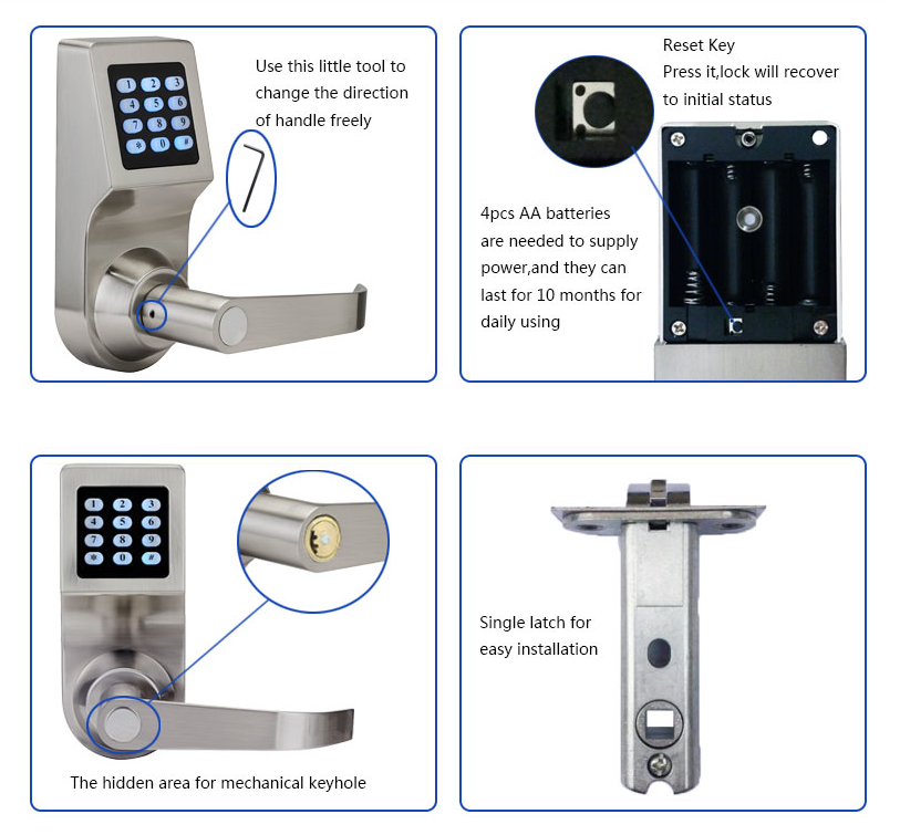 Smart Password Door Lock with Safety Rope
