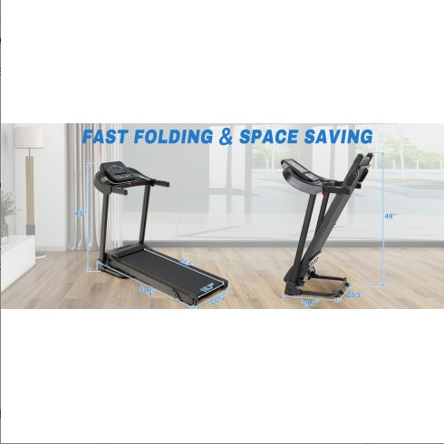 Folding Treadmill with Speakers & Incline, 2.5HP