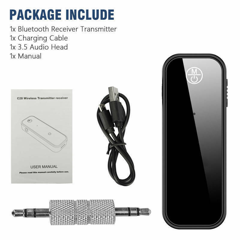 USB Wireless Bluetooth 5.0 Transmitter Receiver 2-in-1 Audio Adapter 3.5mm Aux Car
