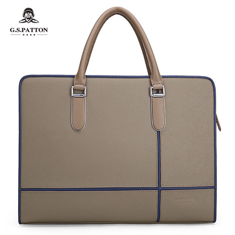 Leather Briefcase Crossbody Bag